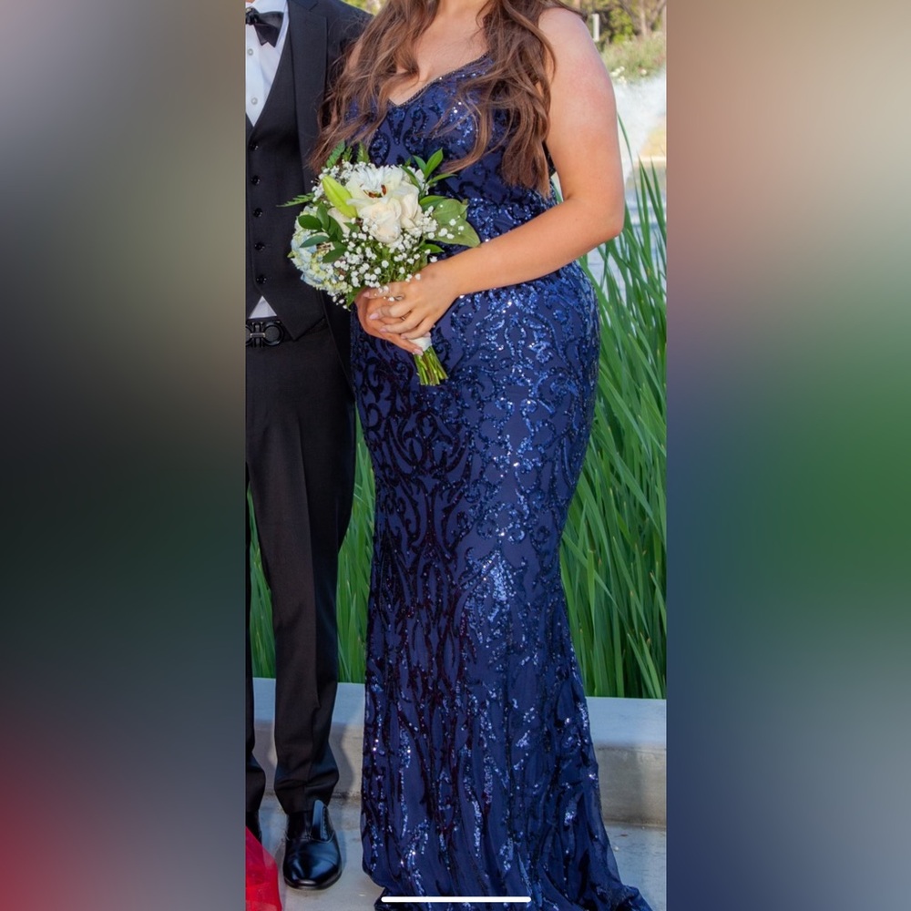 SHIPS FAST - Sivalia couture blue sequin prom dress